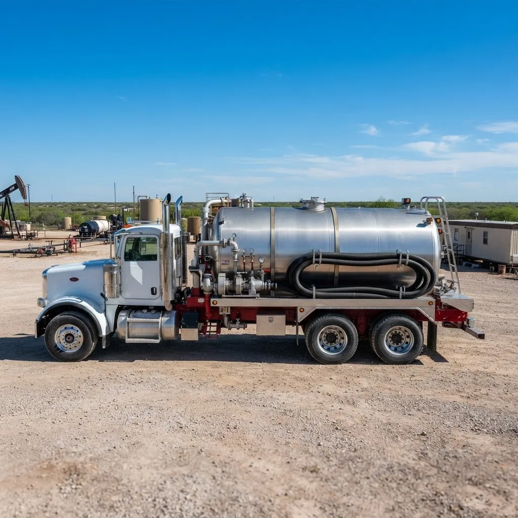 A TexMex vacuum tanker truck ready for dispatch