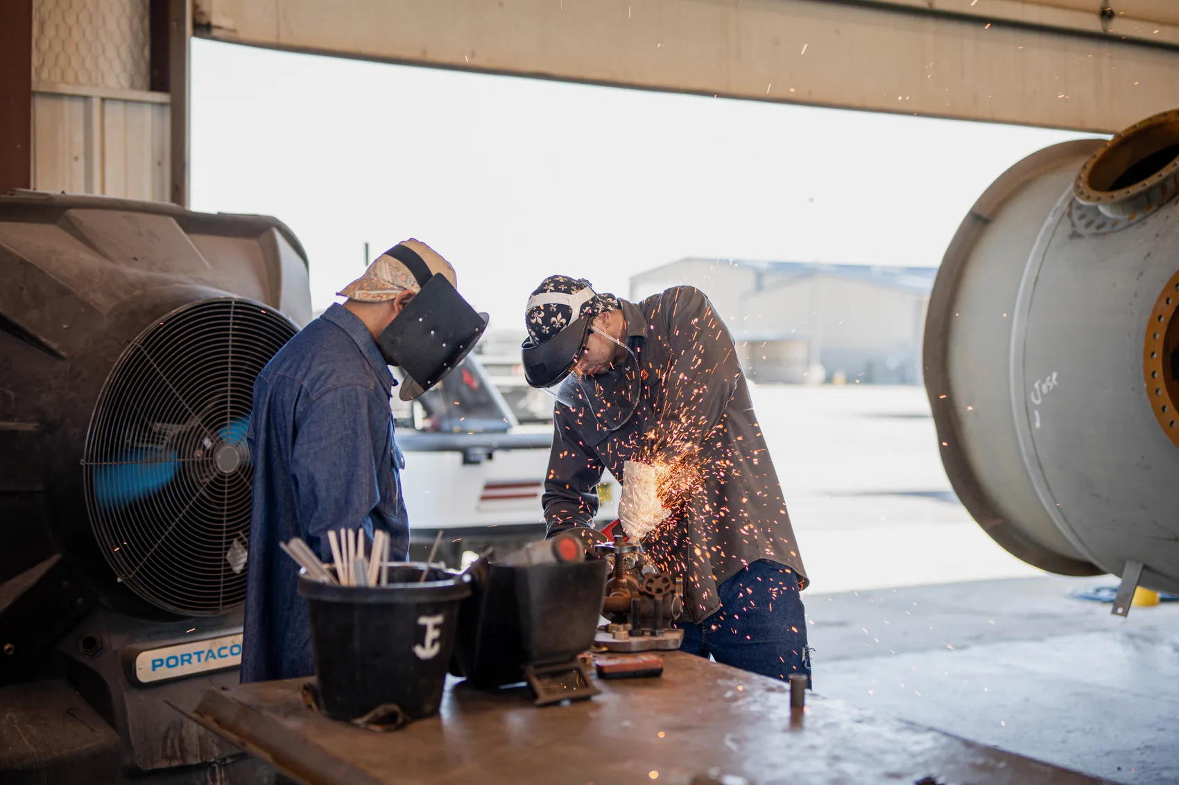 A TexMex welder at work on the job